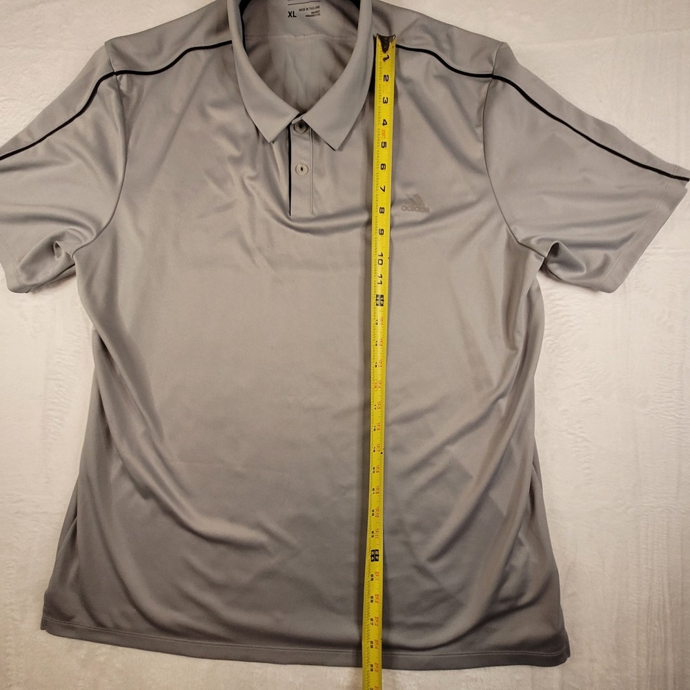 Adidas Men's Gradient Stripe Short Sleeve Golf Polo Shirt Sz XL Gray Black VGC - Picture 4 of 10